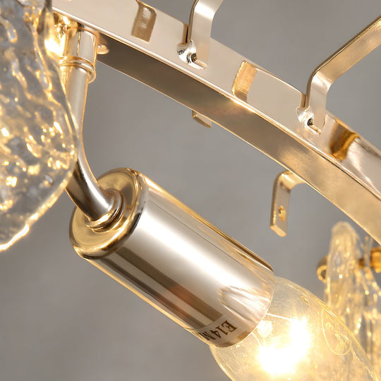 Handmade Leaf Glass Round 3 Step Dimming Luxury Post Modern Chandelier
