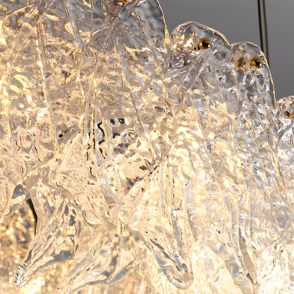 Handmade Leaf Glass Round 3 Step Dimming Luxury Post Modern Chandelier