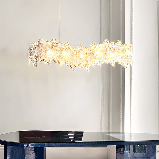 Handmade Leaf Glass Round 3 Step Dimming Luxury Post Modern Chandelier