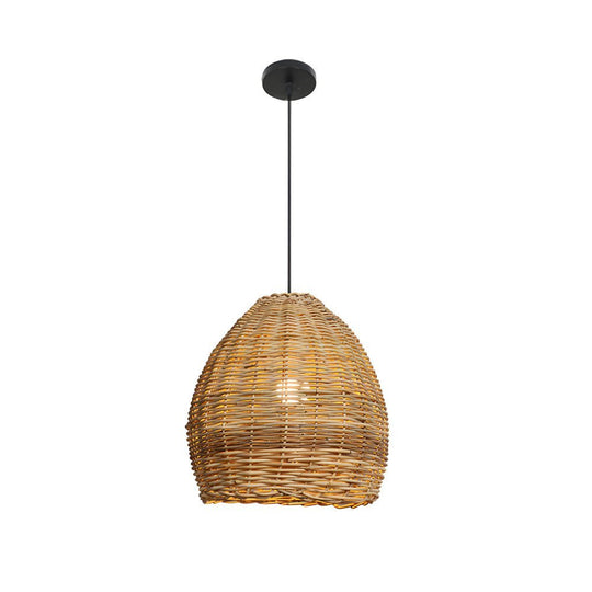 Handmade Leather Rattan Lampshade LED Wabi Sabi Japanese Style Chandelier