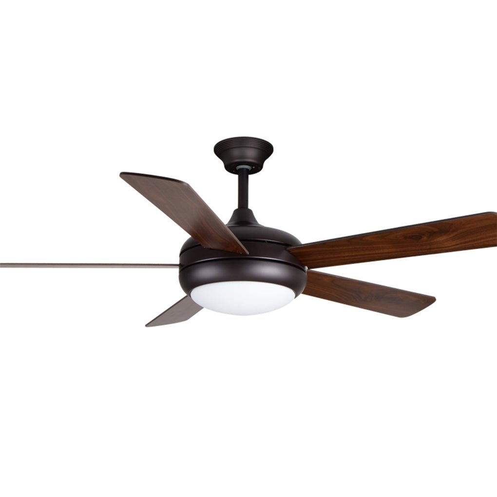 Retro Wood Blade Ceiling Fan with LED Light and Remote