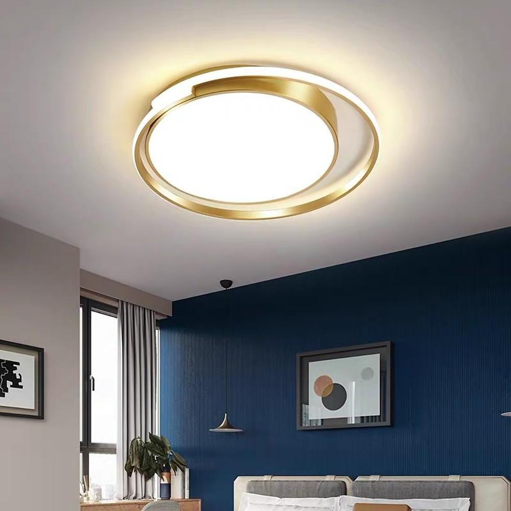 Black/Gold Circular Minimalist LED Flush Mount Ceiling Light