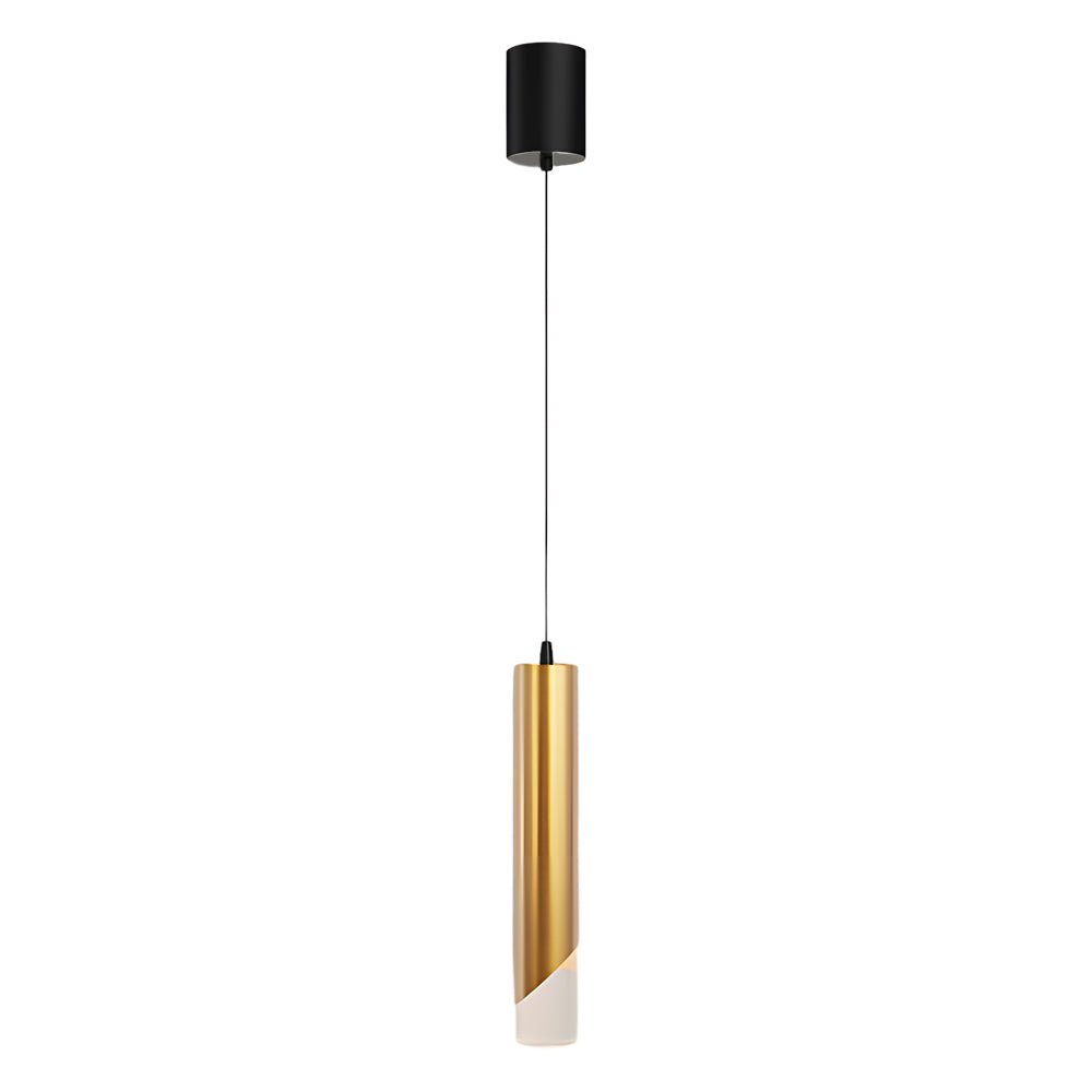 Hardware Slender Cylinder 3 Step Dimming Gold Modern LED Pendant Light