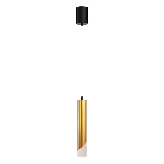 Hardware Slender Cylinder 3 Step Dimming Gold Modern LED Pendant Light