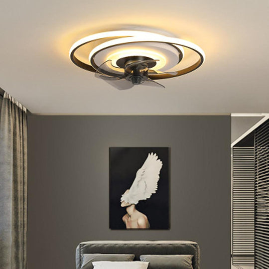 Geometric Modern Ceiling Fan with LED Light