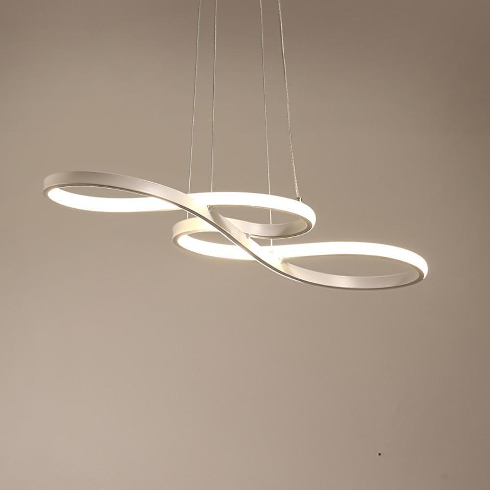 Geometric Wave Semi-Flush Chandelier – Metal & Silica Gel