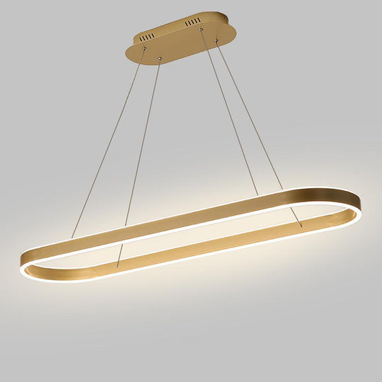 Rounded Rectangle LED Dimmable Modern Pendant Chandelier
