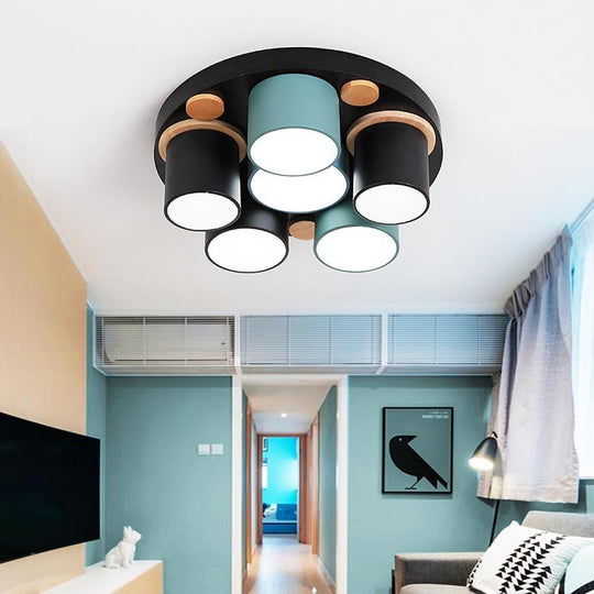 Rounded Cylindrical LED Ceiling Light – Modern Flush Mount Lighting