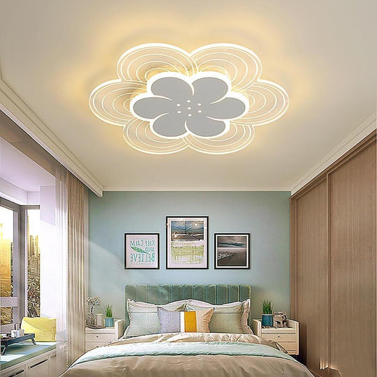 Flower Shaped Dimmable LED Modern Flush Mount Ceiling Light