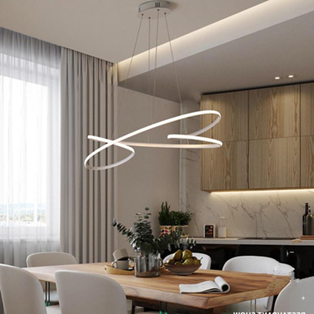 Vintage LED Ribbon Twist Chandelier – Round Wave Shaped Design