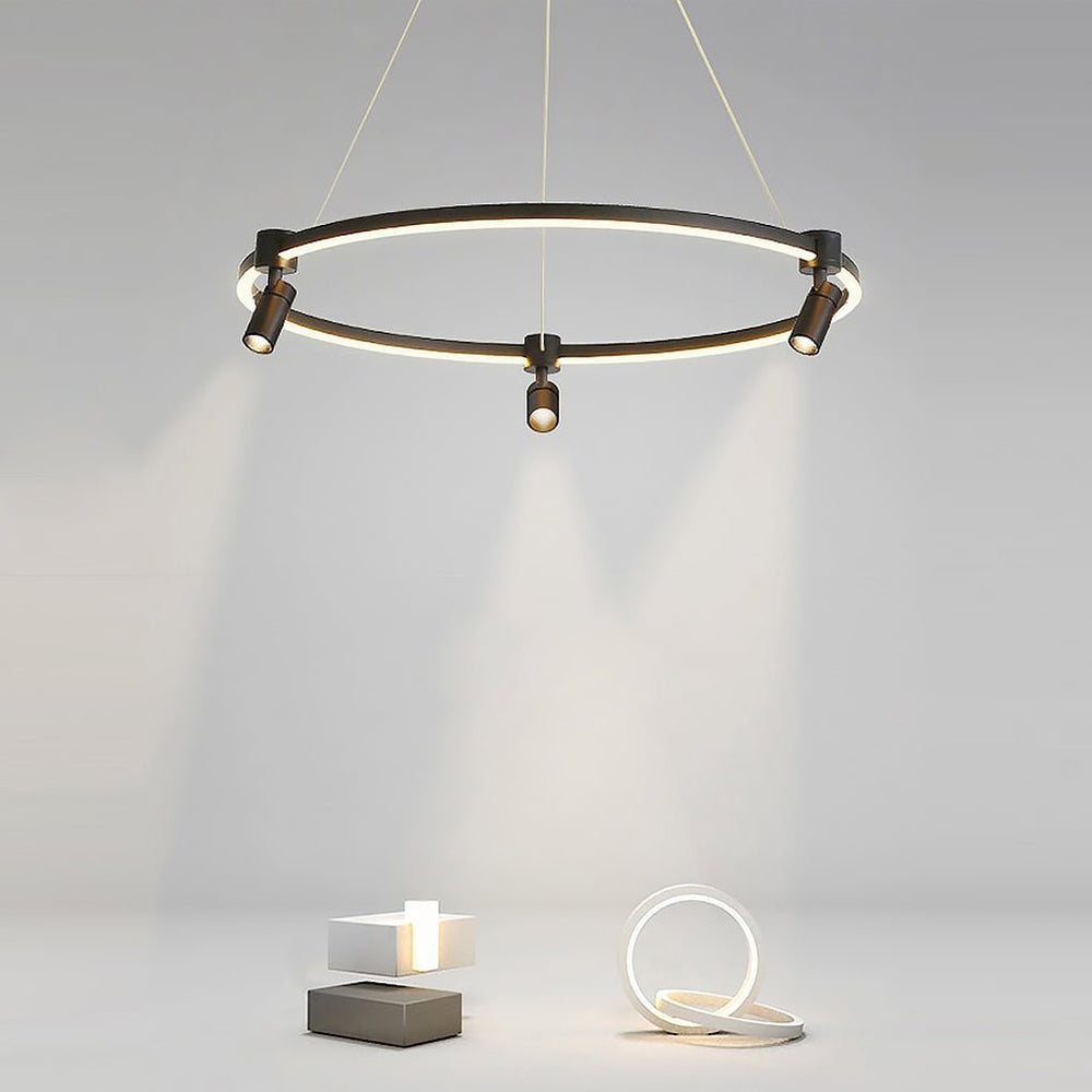 3-Head Spotlight Linear LED Chandelier with Remote Control