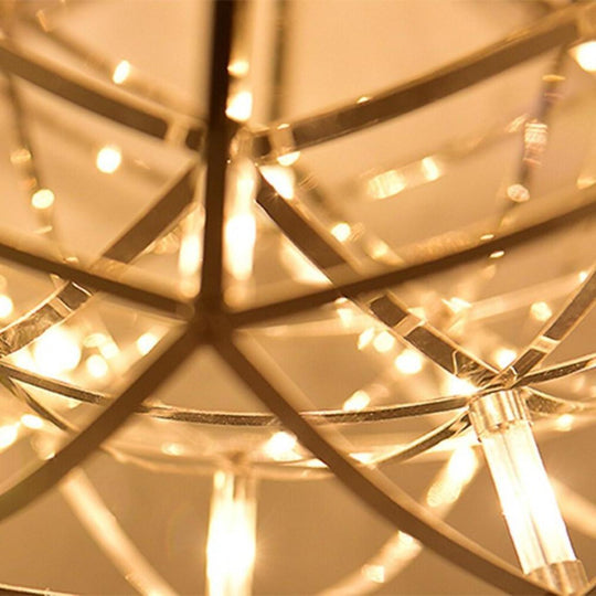 12" Stainless Steel LED Endless Woven Sphere Pendant – Modern Ceiling Light