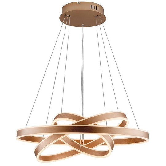 Modern Circle Foyer Chandelier – Adjustable 3-Ring LED Light
