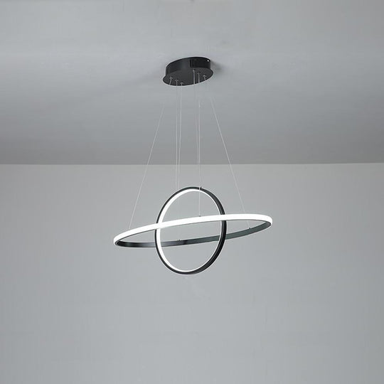 Two Circles LED Metal Adjustable Modern Chandelier