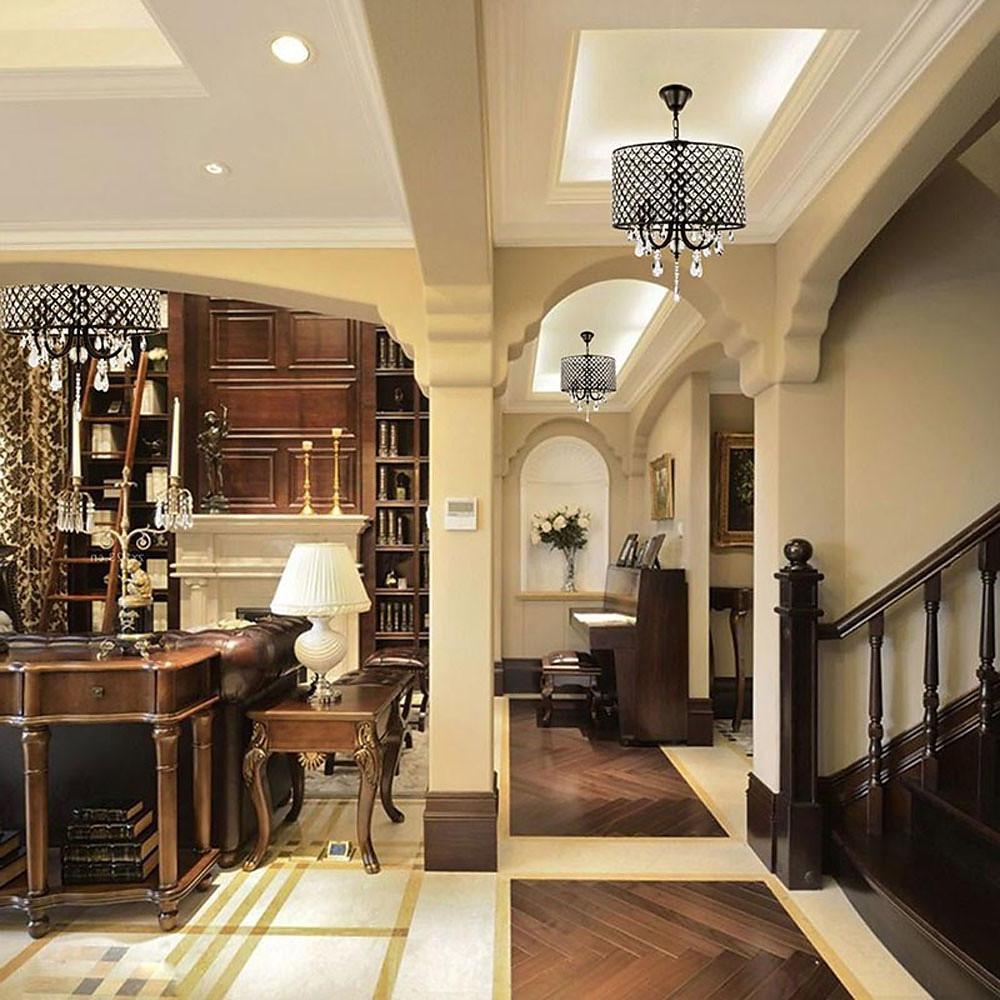 Electroplated Metal Crystal LED Country Chandelier – Kitchen Pendant Light