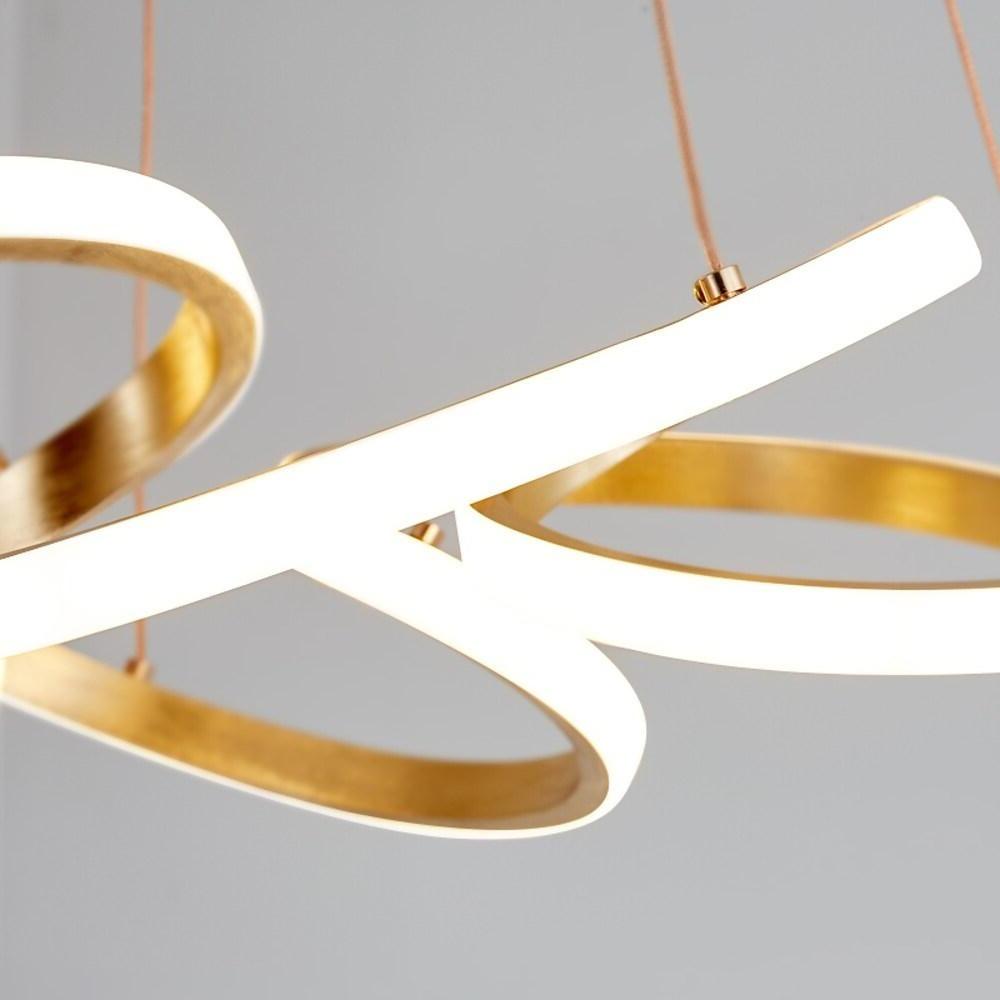 Interwoven Wave Design Chandelier Light – Mid Century LED Chandelier