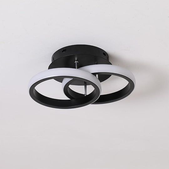 2-Circle Metal LED Flush Mount Ceiling Light