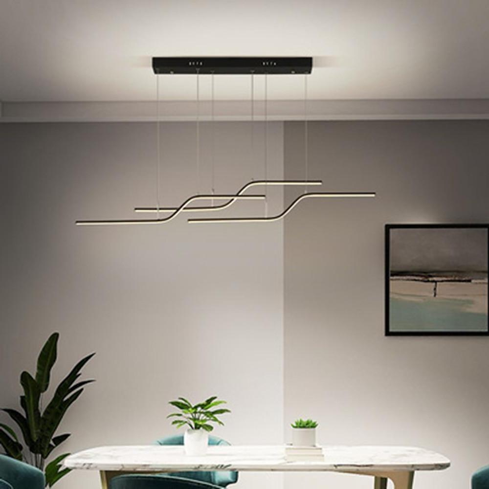 Linear Curved Minimalist LED Modern Chandelier