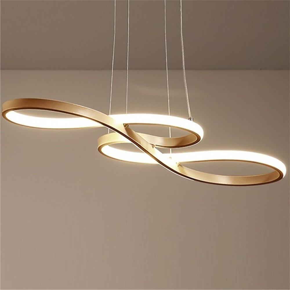 Geometric Wave Semi-Flush Chandelier – Metal & Silica Gel
