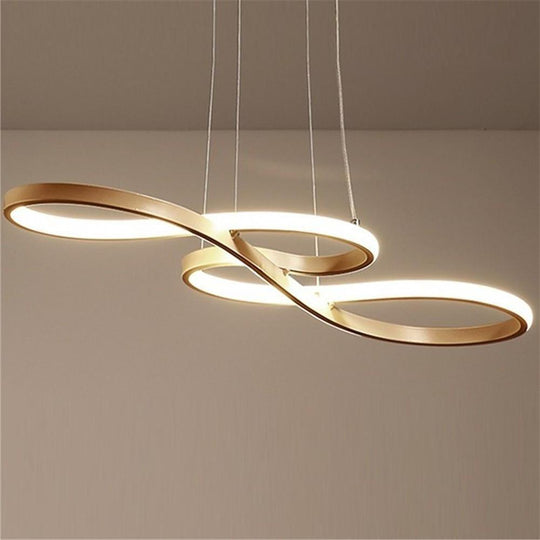 Geometric Wave Semi-Flush Chandelier – Metal & Silica Gel