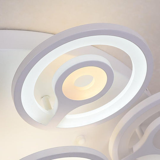 Round Flower Shaped LED Modern Flush Mount Ceiling Light