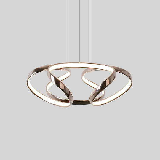 Artistic Curved Flower Shaped LED Modern Chandelier Hanging Lamp Pendant Light