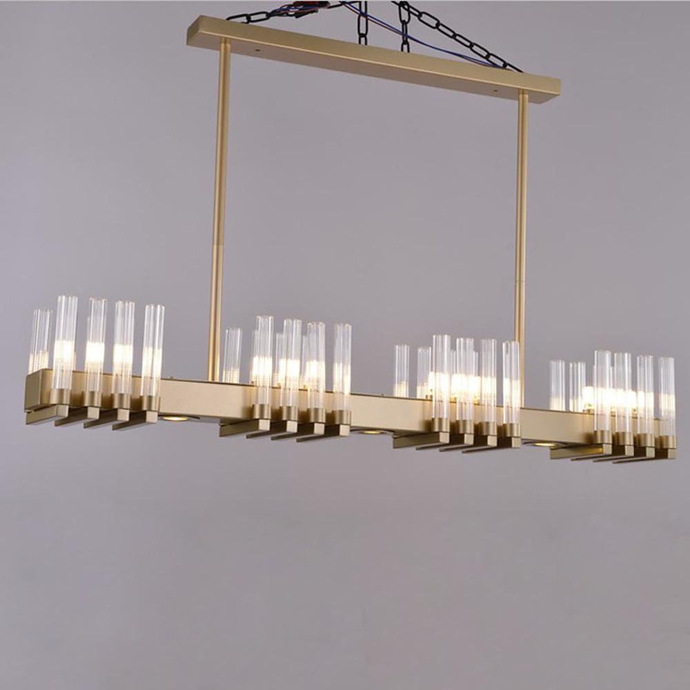 Creative Linear – Electroplated Metal and Glass LED Modern Chandelier Pendant Light