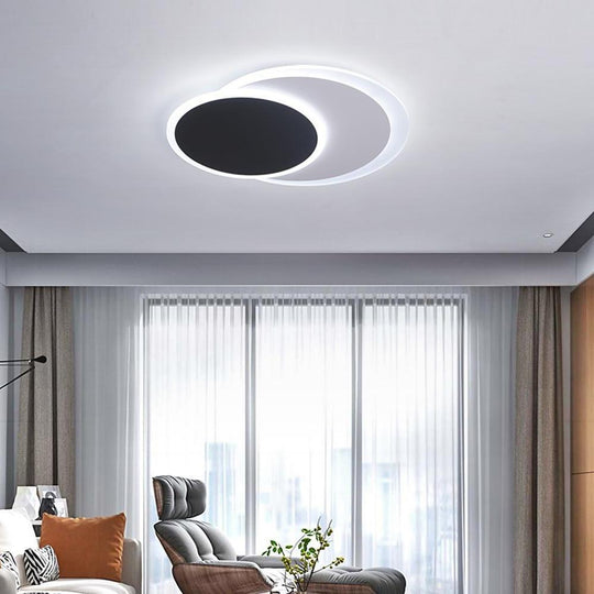 2 Circle Metal LED Flush Mount Ceiling Light – Living Room
