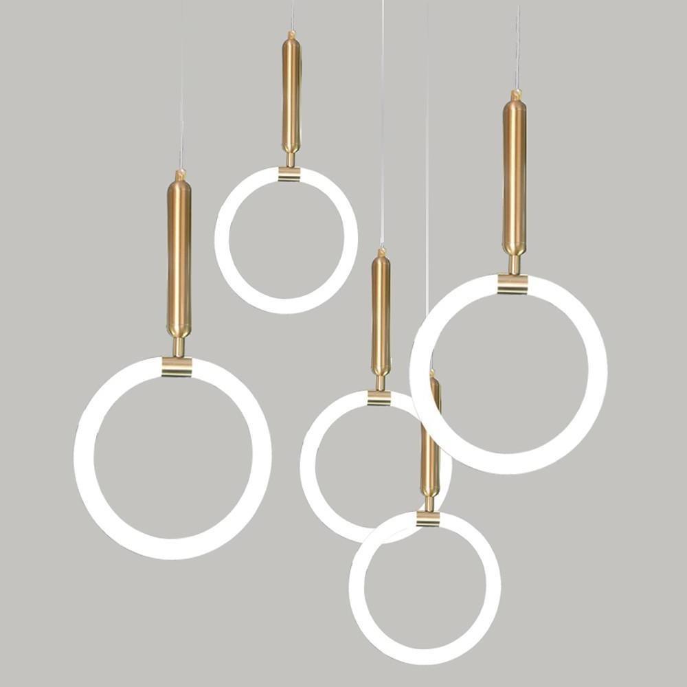 Circle Cylinder Metal Silica Gel LED Island Pendant Light
