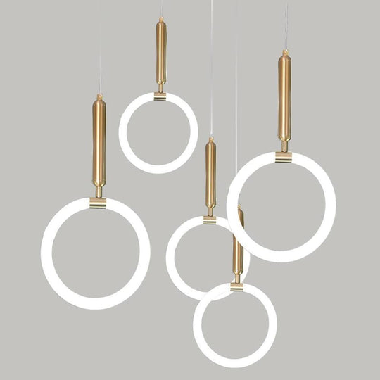 Circle Cylinder Metal Silica Gel LED Island Pendant Light