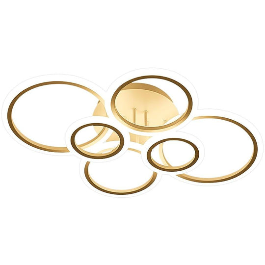 6 Circle Geometric LED Flush Mount Ceiling Light
