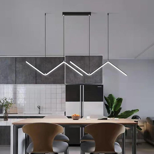 Zigzag Wave Nordic LED Dining Room Pendant Light