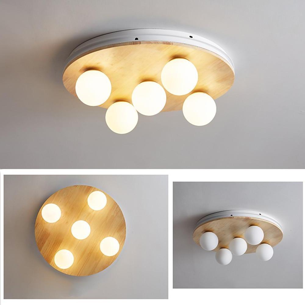 Nordic 5-Light Round Plane Bubble LED Flush Mount Ceiling Light