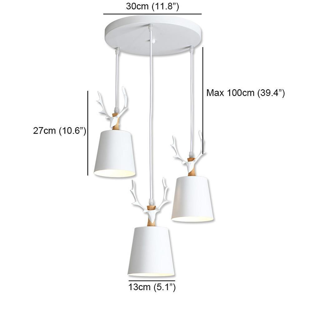 3 Light Antler Design LED Classic Chandelier Pendant Light Hanging Lamp