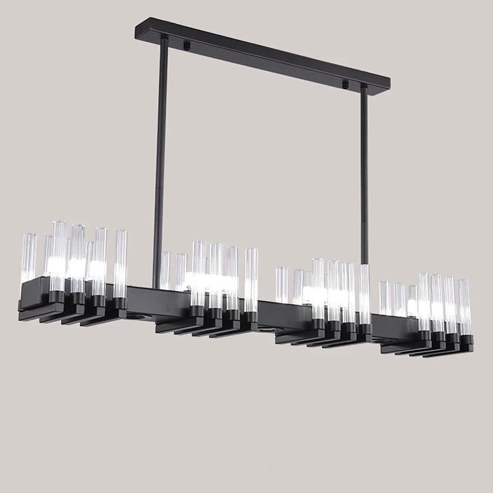 Creative Linear – Electroplated Metal and Glass LED Modern Chandelier Pendant Light