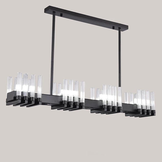 Creative Linear – Electroplated Metal and Glass LED Modern Chandelier Pendant Light