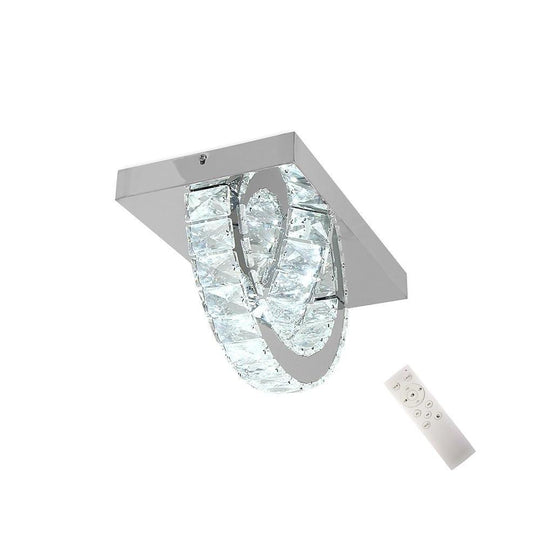 Small Crystal Semicircular LED Flush Mount Ceiling Light