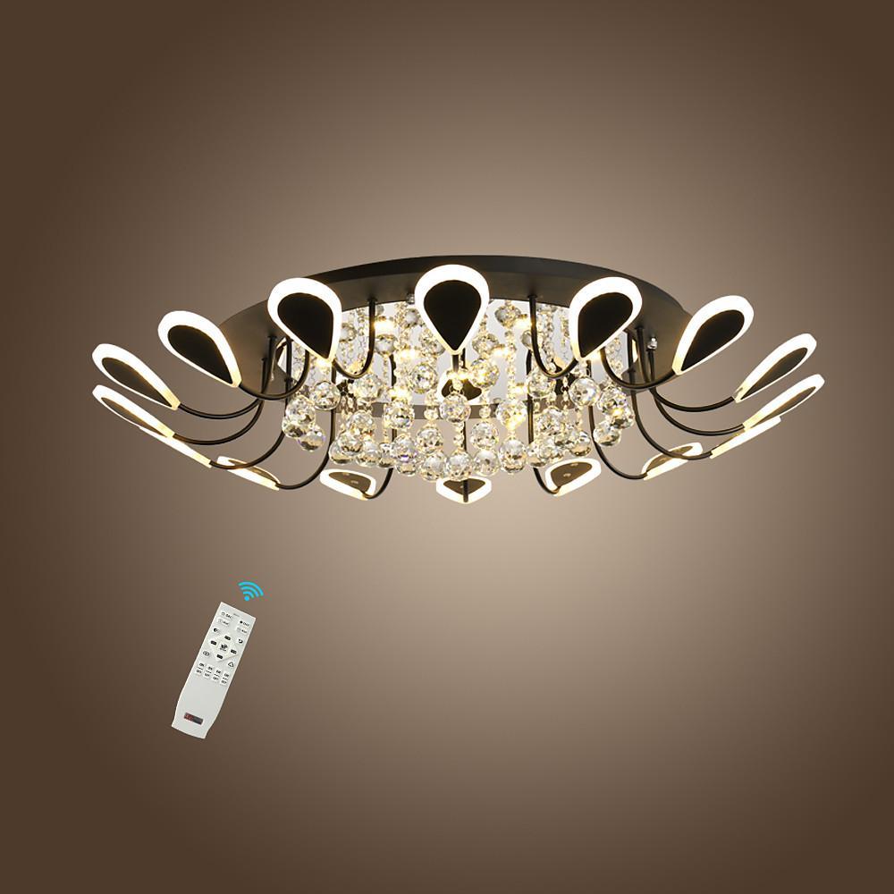 Flower Shaped Dimmable LED Crystal Flush Mount Ceiling Light