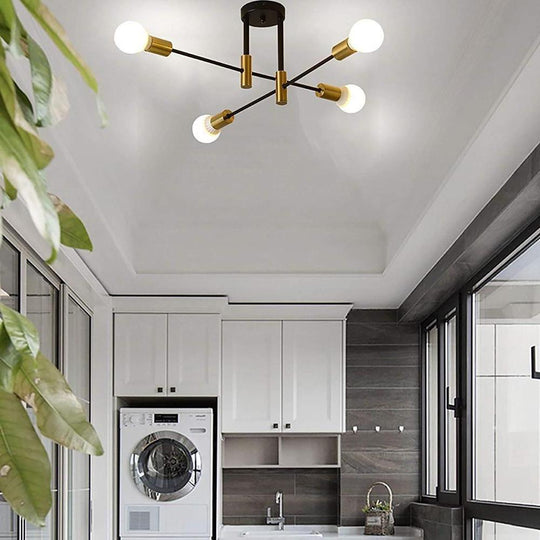 Modern Iron 4-Light Sputnik Chandelier