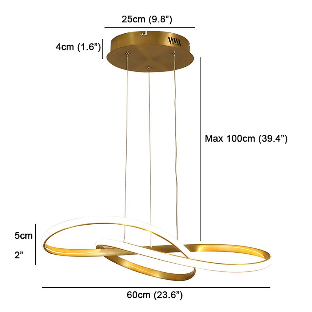 Interweaved Wave LED Gold Modern Hanging Lamp Island Pendant Light