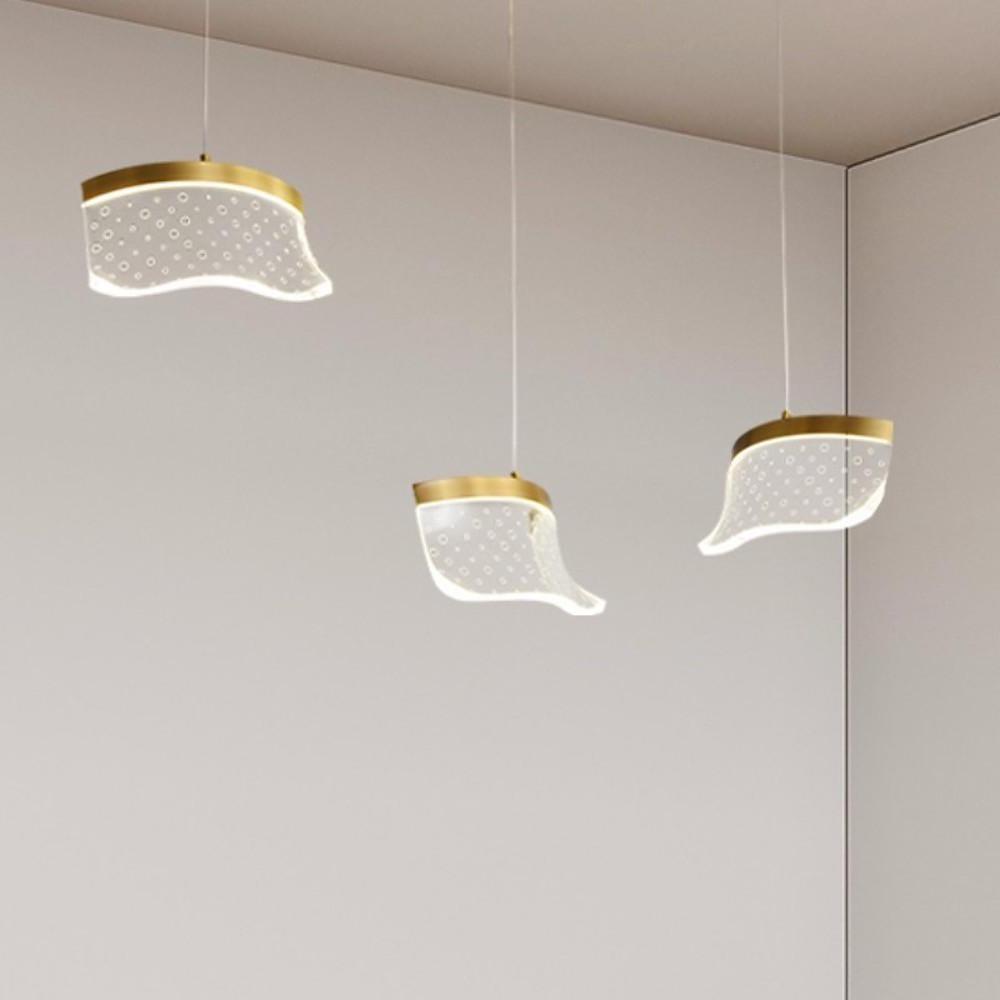 Uneven Copper Acrylic Pendant Light for Kitchen Island