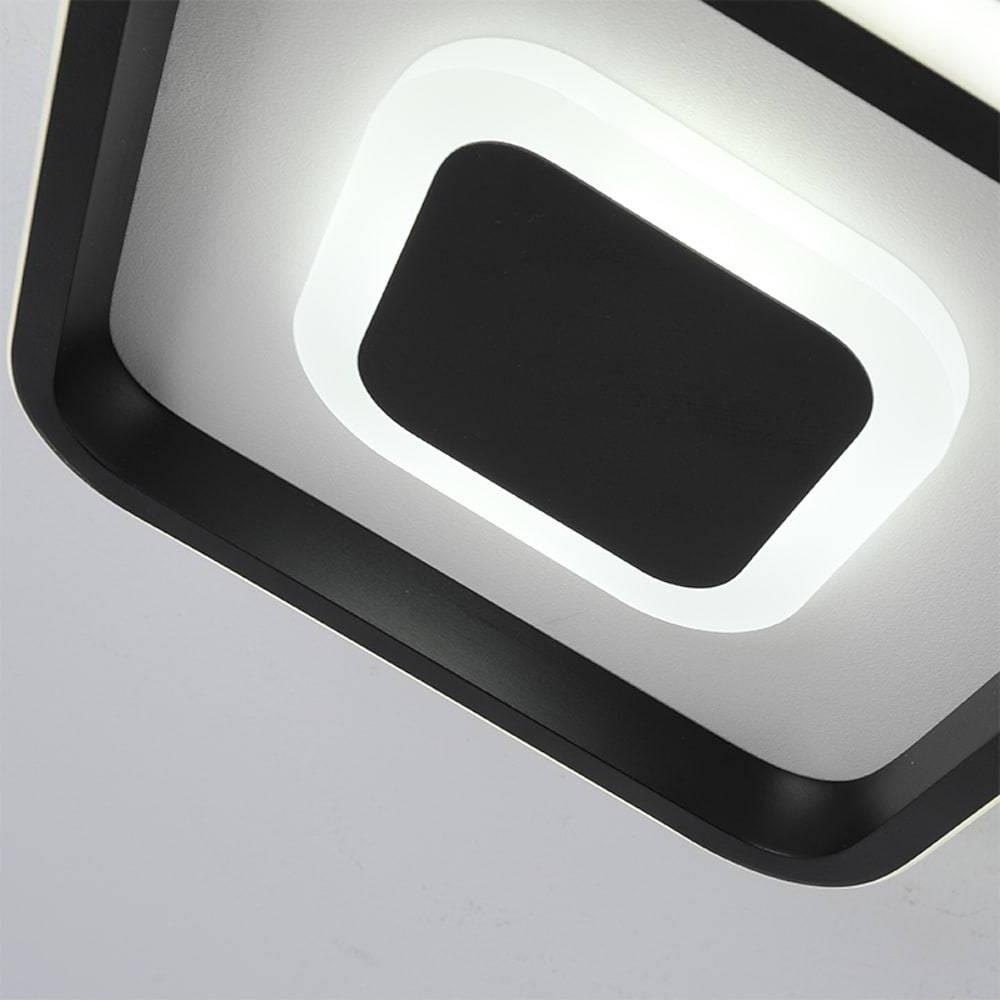 Dual Square LED Black Modern Flush Mount Ceiling Light