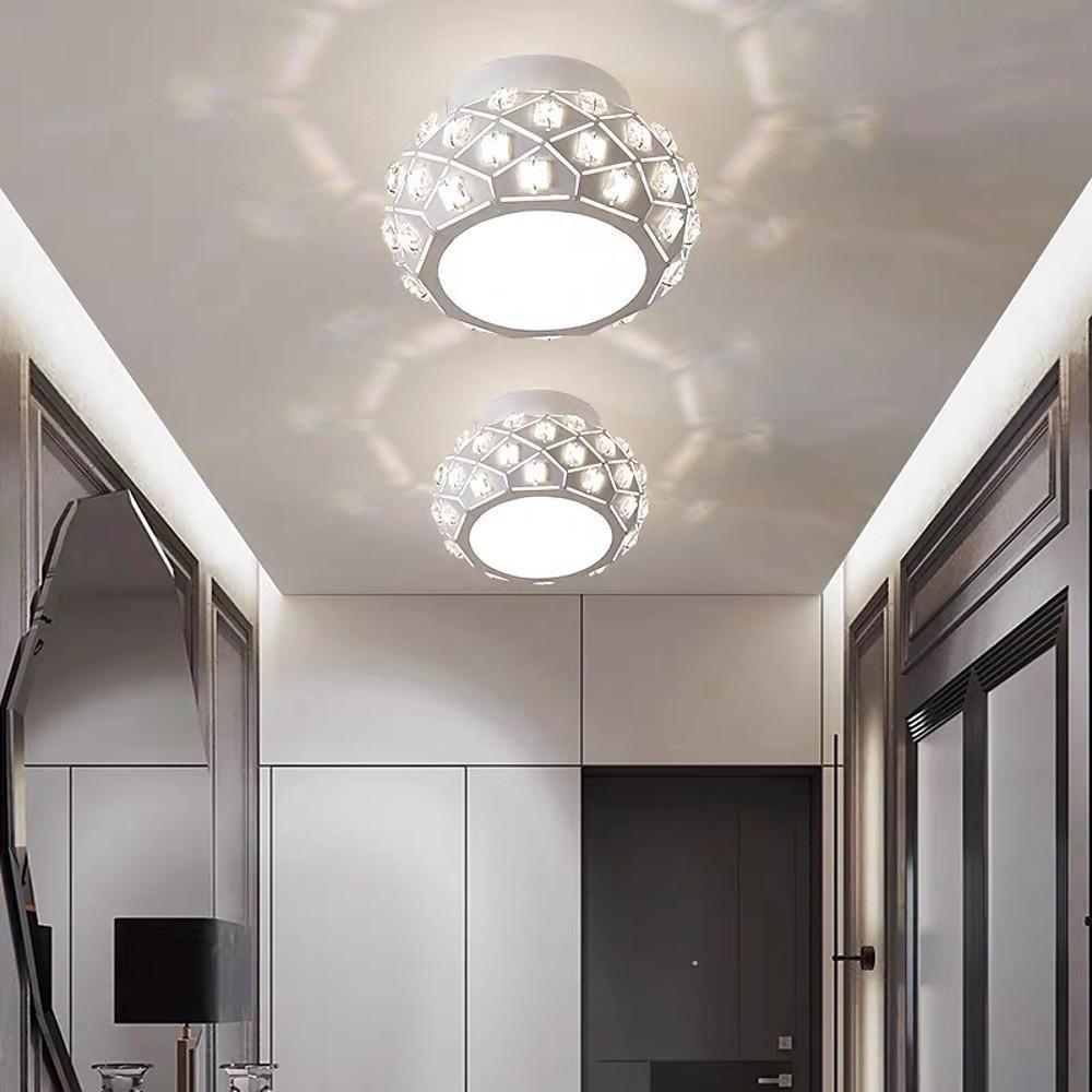 Metal Crystal Decorative LED Flush Mount Ceiling Light