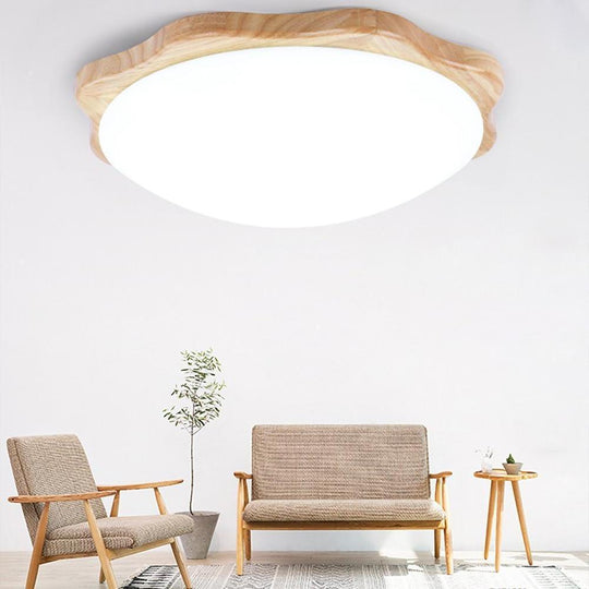 Circles Waves Minimalist Flush Mount LED Wood Ceiling Light