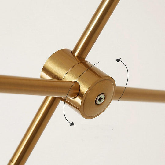 Geometrical Gold Sputnik 4-Light LED Chandelier