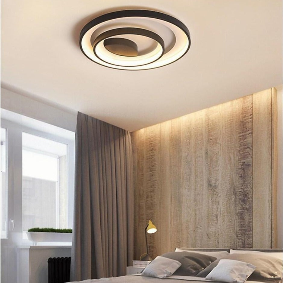 2-Light 2-Ring Semi-Flush Mount LED Ceiling Light