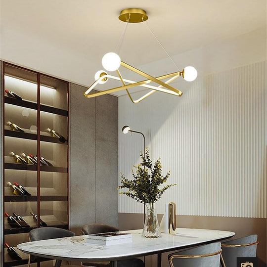Geometric Design LED Modern Glass Chandelier