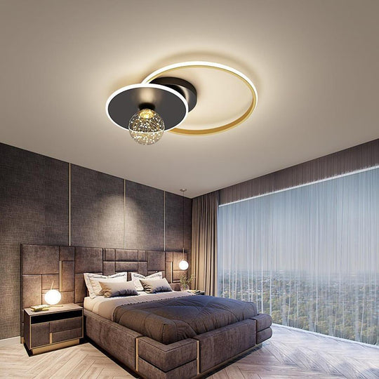 Circles Globe LED Modern Ceiling Light – Flush Mount for Bedroom