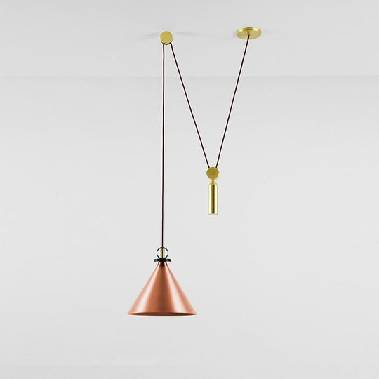 Electroplated Metal Conical Adjustable Linear LED Pendant Light