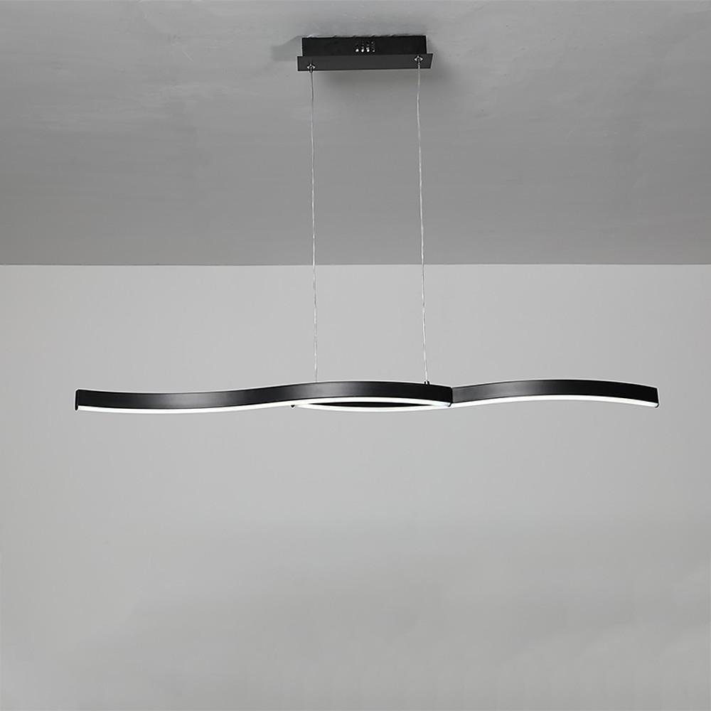Dual Wave Metal & PVC Island Dining Chandelier – 2-Light LED
